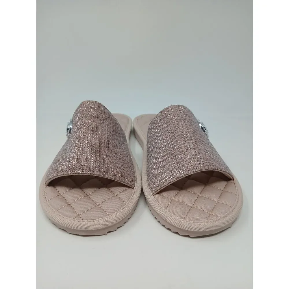 Michael Kors Eva Sole Slide Sandal Women’s MK Sz 8 Eva Sole RX21C Bedazzled New